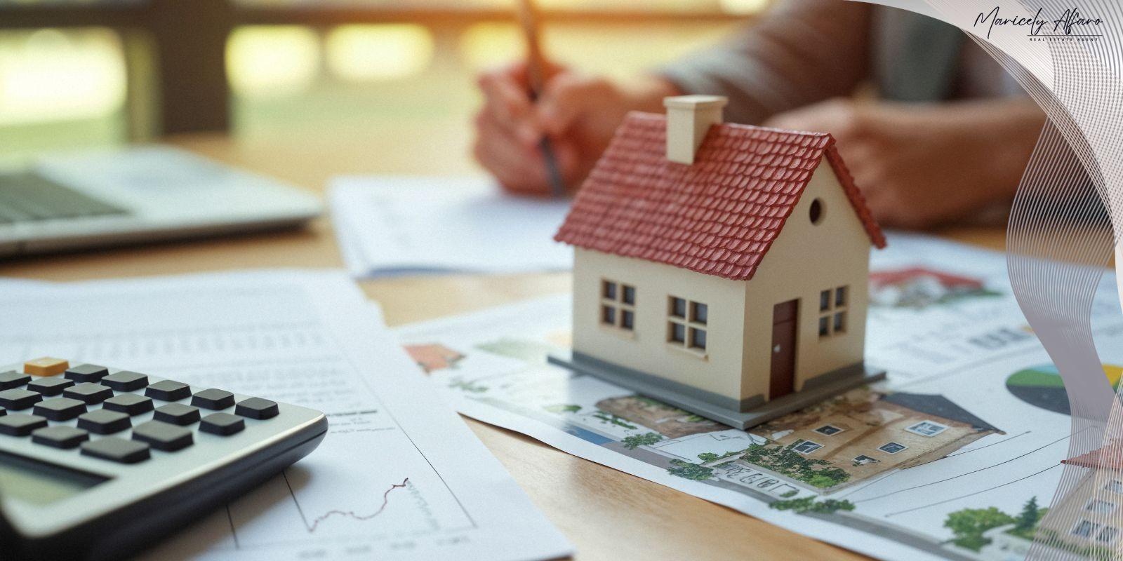 A calculator next to a Florida property tax bill and a pair of glasses, symbolizing financial planning for real estate investors.